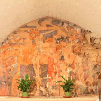 Affresco Cappella Angioina Chiesa Di San Michele In Monte Laureto
