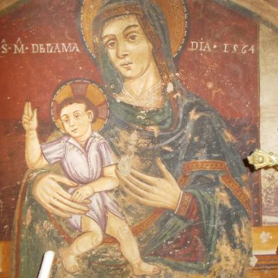Madonna De La Madia Affresco Chiesa Rupestre Della Madonna Delle Grazie Putignano